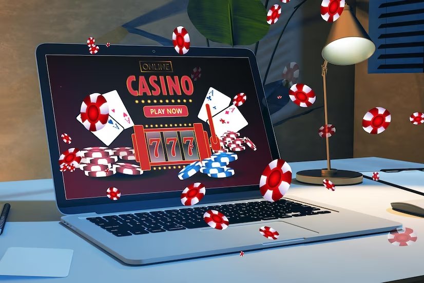 Ganadores celebrando con cheque gigante en casino-