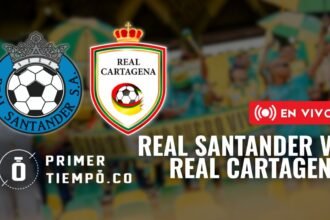 Partido Real Santander vs Real Cartagena, por la fecha 1 del Torneo Betplay Dimayor I 2026, en vivo y en directo online.