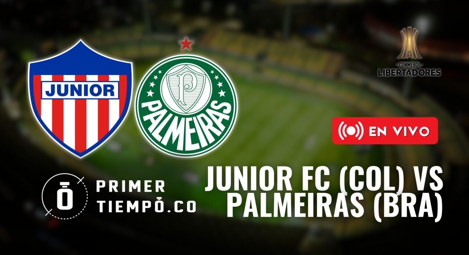 Partido Junior de Barranquilla vs Palmeiras de Brasil por la fecha 1 del Grupo F de la Copa CONMEBOL Libertadores 2026 en vivo y en directo online.