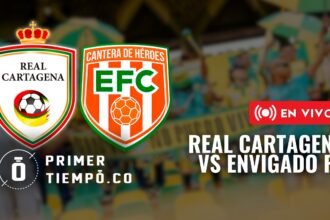 Partido Real Cartagena vs Envigado FC, juego de ida de la gran final del Torneo Betplay Dimayor I 2026, en vivo y en directo online.