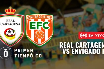 Partido Real Cartagena vs Envigado FC, juego de ida de la gran final del Torneo Betplay Dimayor I 2026, en vivo y en directo online.