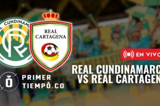 Partido Real Cundinamarca vs Real Cartagena, por el Torneo Betplay Dimayor II 2026 en vivo y en directo online.