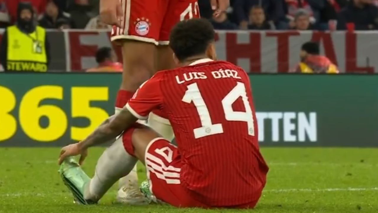 Luis Díaz sale lesionado del partido de Bayern Múnich ante Arsenal